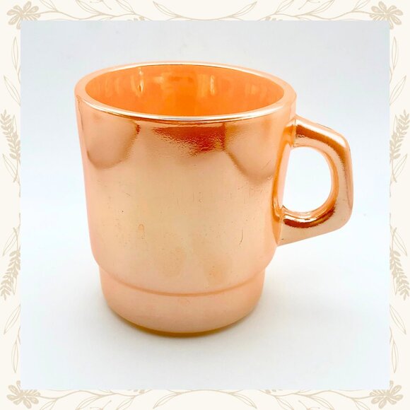 Vintage Termocrisa Peach Luster Mugs – Set of 2 (1950s) - Picture 8 of 16